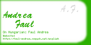 andrea faul business card